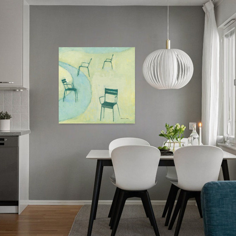 Chaises I, architecture contemporaine, art mural, H 32 po x l 32 po
