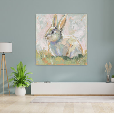 Art contemporain bleu piper neutre avec animaux