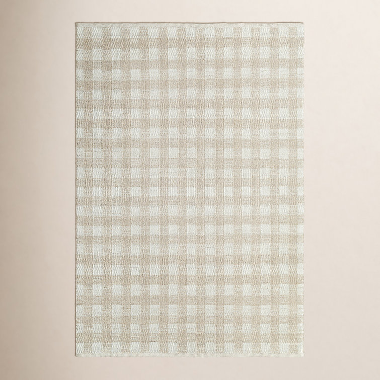Lavande Plaid Wool Area Rug
