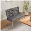 Banc de causeuse double en velours gris avec pieds en acier inoxydable argenté brossé, siège pour îlot de cuisine pour deux-1462779743-1462779738