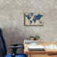 «Burlap World Map I Navy» par Sue Schlabach, estampe numérique sur toile-131806032
