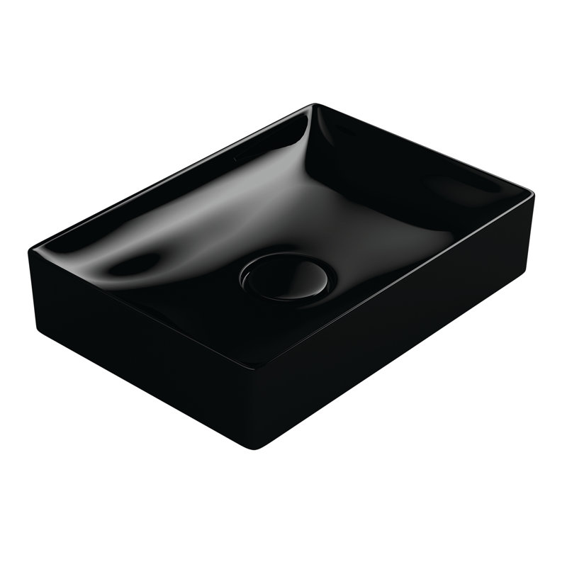 Vision 19.7'' L Bathroom Sink, Gloss Black