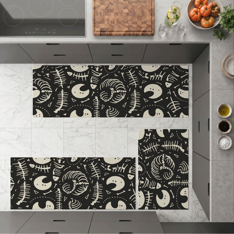 Fish Bones Non-Slip Washable Kitchen Mats