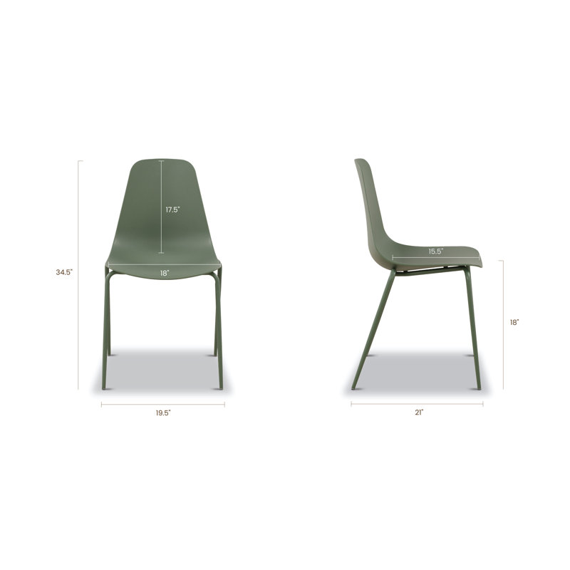 Isla Stackable Dining Chair (Set Of 4), Green