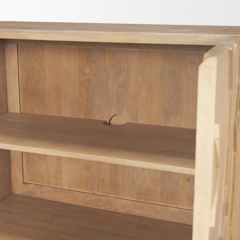 Armoire d'appoint en bois massif Aprile, Brun clair