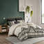 Housse de couette 85% coton, 15% lin avec garniture en chenille pour lit grand et multicolore