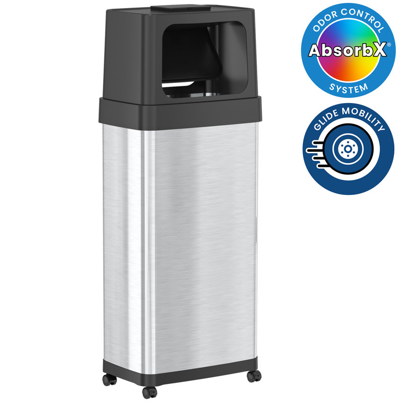 Swing Top Trash Can, 24, 42.5" H x 17" W x 11" D