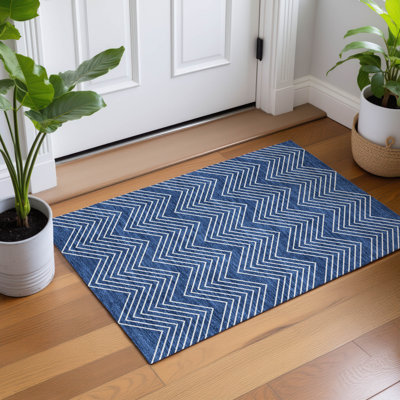 Machine Washable Indoor/Outdoor Kerwin ACN2390 Geometric Rug
