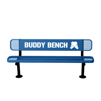 Banc Buddy, bleu clair texturé, extensible, 1,83 m, avec dossier, surface
