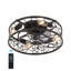 Ventilateur de plafond noir 18 po avec télécommande - Ventilateur silencieux réversible à 6 vitesses