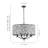 24.4" 8-Light Modern Transitional Crystal Drum Chandelier Matte Black Finish