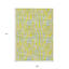Tapis extérieur lavable abstrait bleu denim 9 pi x 12 pi jaune et beige