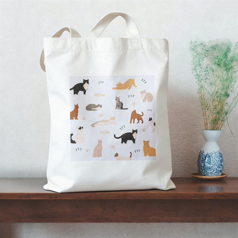 Ensemble de 2 pièces de Noël pour chat «Meow»: couverture en flanelle 50 po x 60 po + fourre-tout en toile 15,75 po x 13,78 po - Ensemble de décoration festive pour animaux de compagnie