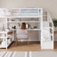 Lit mezzanine double avec rangement pour escalier, garde-robe intégré et lumières DEL AVELOR - Comprend un bureau d'étude et une station de recharge-2134207953