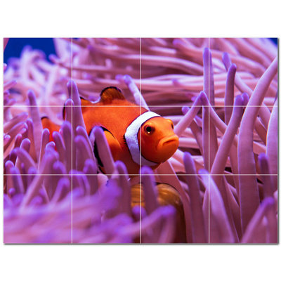 Murale en céramique satinée Coral Photo 6 po x 6 po