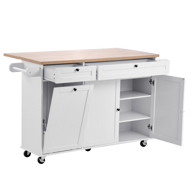 Armoire de rangement 60 po avec îlot de cuisine à roulettes avec tiroir