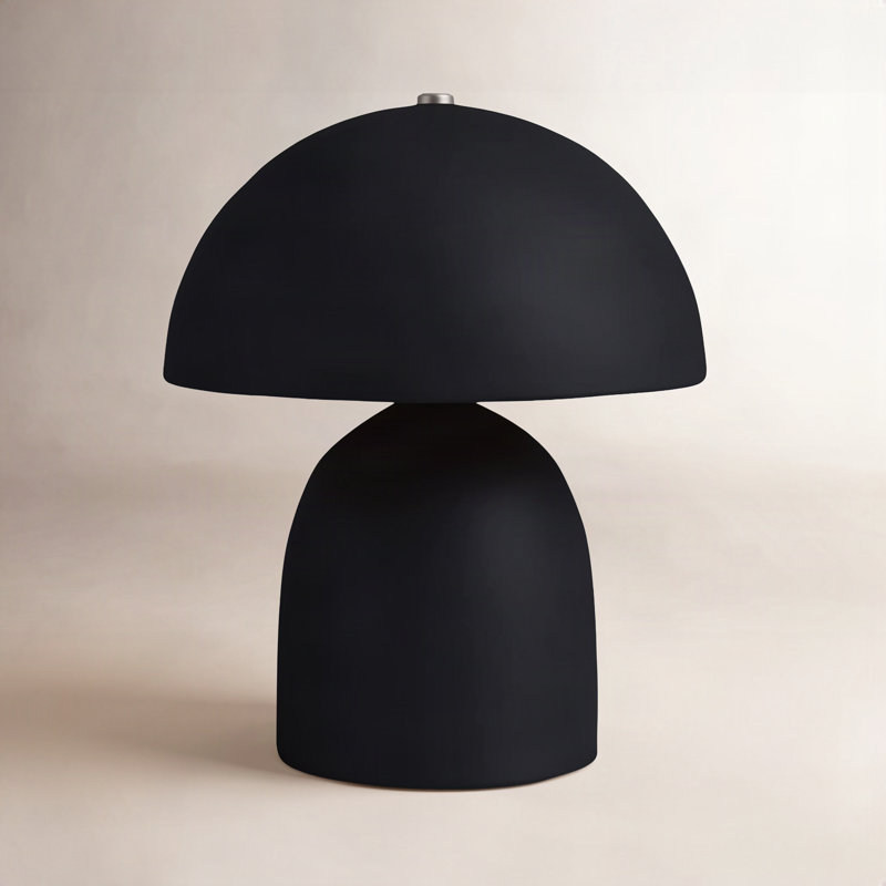 Hardacre Ceramic Table Lamp, Carbon Matte Black/Champagne Gold