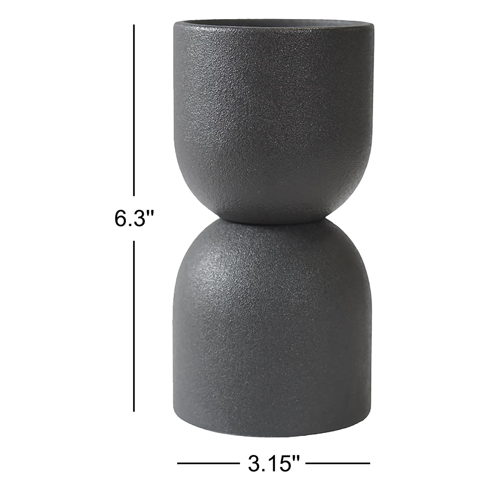 Ceramic Table Vase, 6.3" H x 3.15" W x 3.15" D