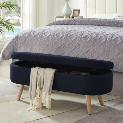 Banc de rangement avec repose-pieds ovale
