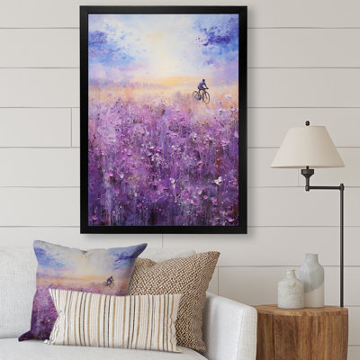 Violet Voyage - Vélo, art mural sur toile