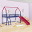 Lit mezzanine simple avec glissade et rideau-419665814