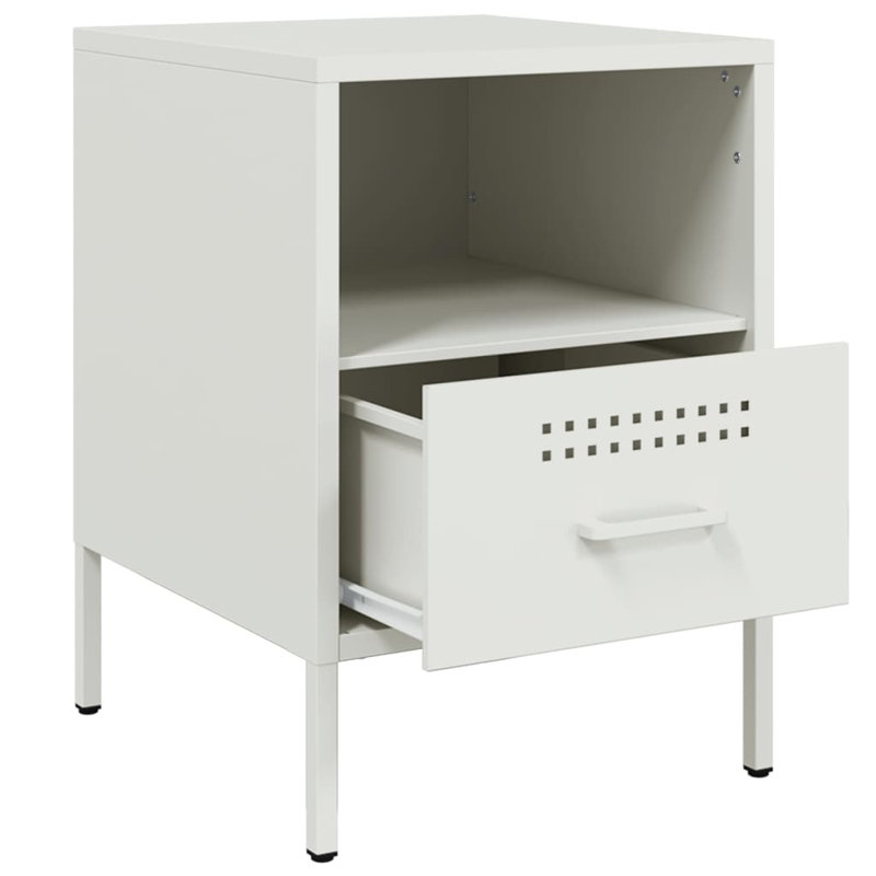 Bedside Cabinet 36x39x50,5 cm Steel, White