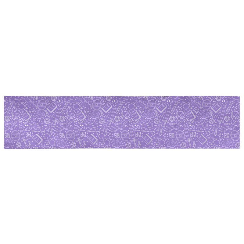 Chemin de table géométrique avicia, 90 po x 16 po, Mauve / Blanc, Polyester