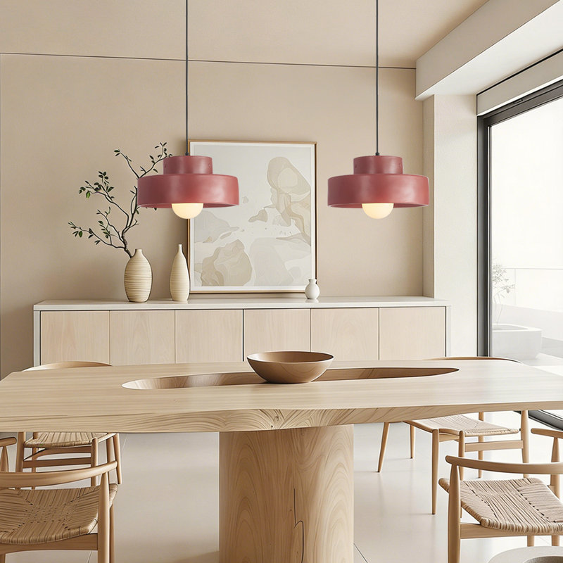 Luminaire suspendu moderne en résine nordique, Rouge