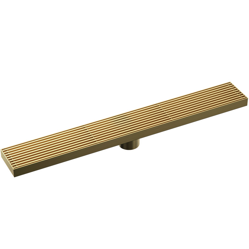  Garniture de drain de douche 23,62 po x 3,15 po, Or brossé