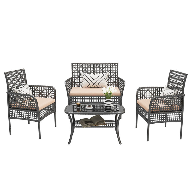 4 Pieces Outdoor Patio Furniture Set