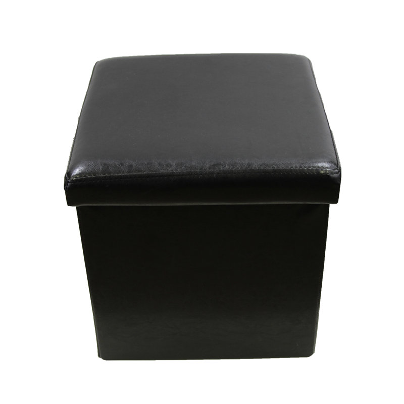 Repose-pieds carré avec rangement 14 po, Noir