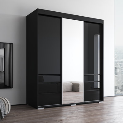 Armoire noire 71 "avec miroir Monaco 71"
