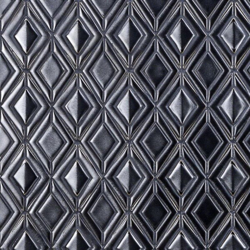 Nabi Jewel 3D Glossy Glass Mosaic Tile, Gunmetal Gray