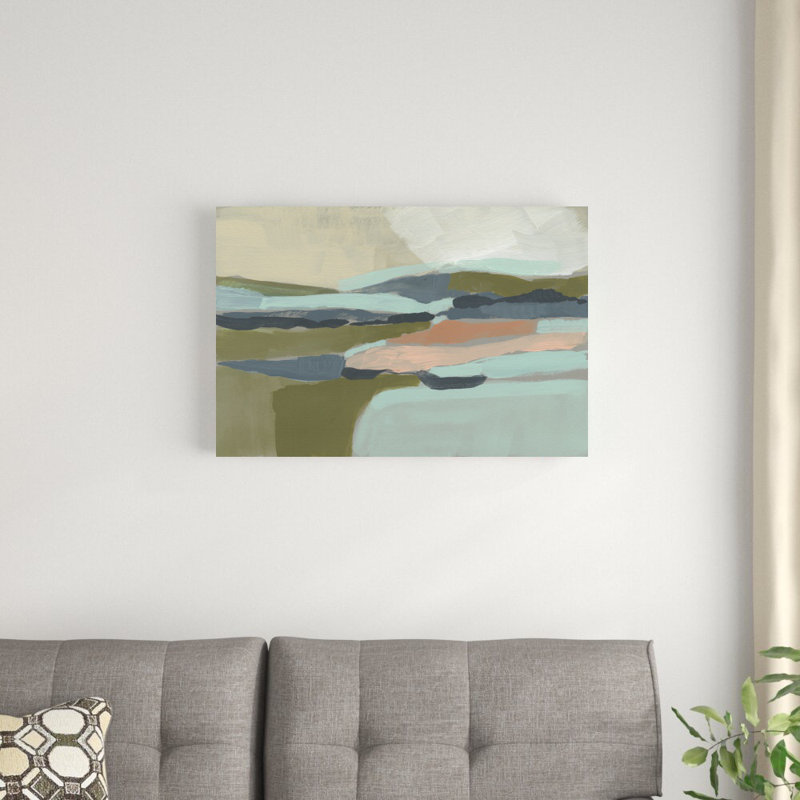 «Pastel Plane I» par Jennifer Goldberger - peinture sur toile tendue, H 20 po x l 30 po