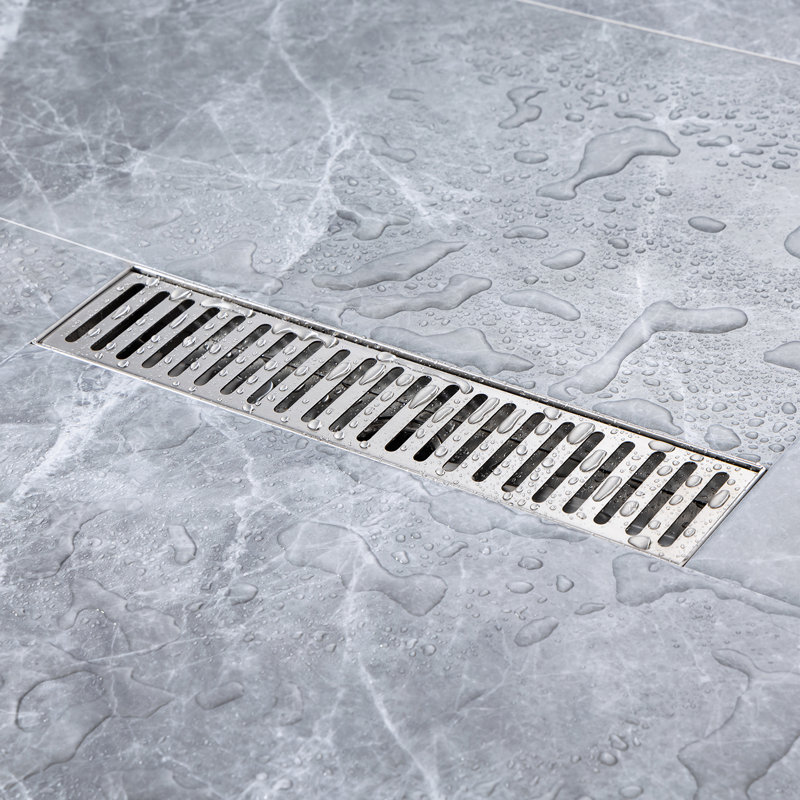 Drain de douche à grille linéaire, Nickel brossé