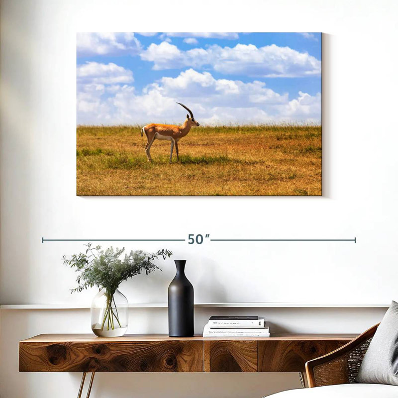 Gazelle Brampt dans la savane, H 26 po x l 39 po