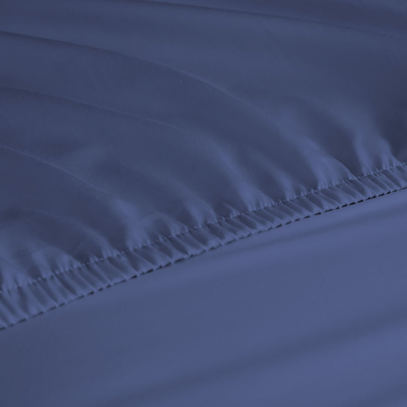 Ensemble de draps en rayonne de bambou 6 pièces , Ensemble de draps pour lit simple + un drap-housse, Bleu-violet