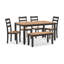 Table de salle à manger Malkin avec 4 chaises et banc, ensemble de 6-111275599-111238054