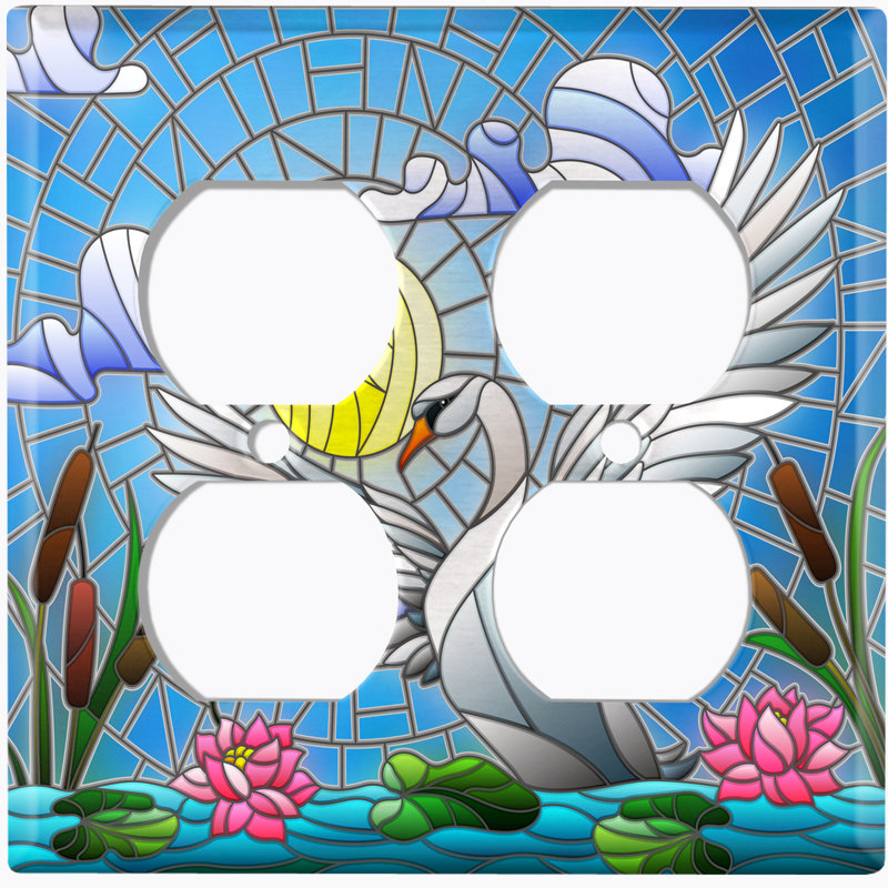 Plaque murale 2 bandes Dove Tile Sun Lake Flowers