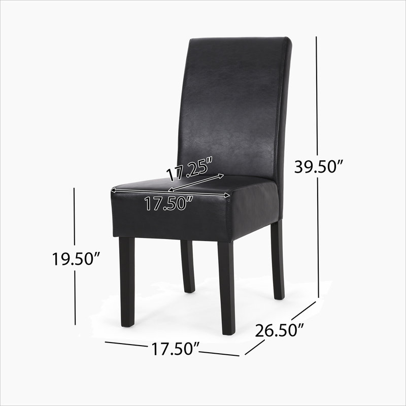 Homan 19.5'' H Upholstered Dining Chair, Black, 1