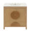 Meuble-lavabo de salle de bain cannelé de 30 pouces avec lavabo