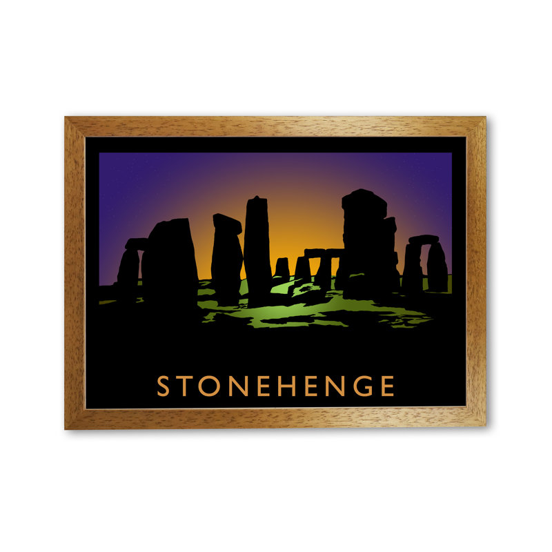 Stonehenge by Richard O'Neill - Single Picture Frame Print, 297 cm H x 42 cm W, Honey Oak