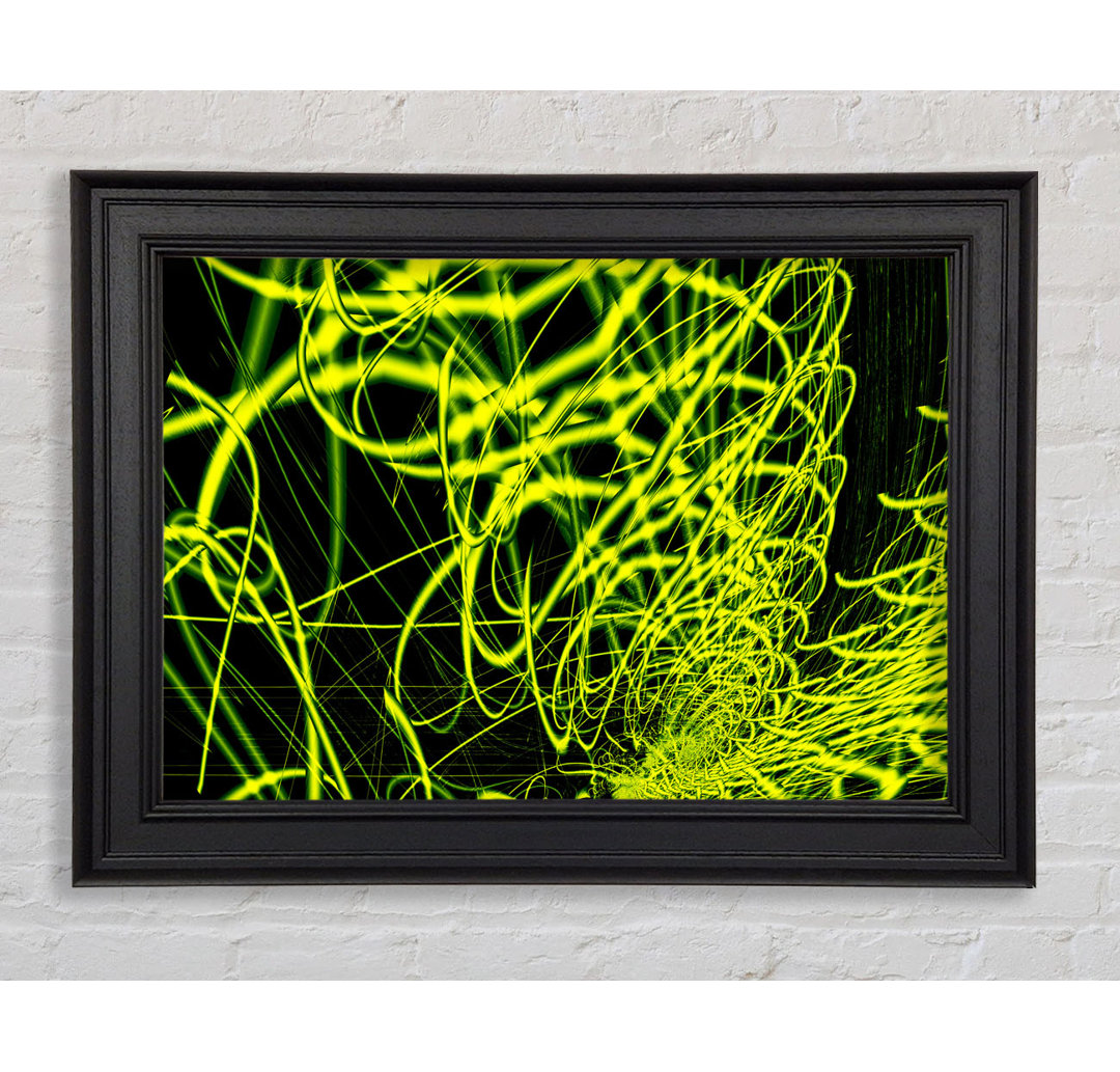 Gerahmtes Wandbild Lime Green Maze