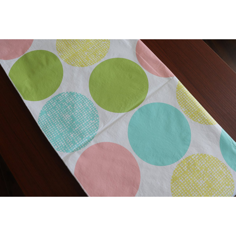 Plastic Circles Table Runner, Green/Blue, 72" L x 12" W