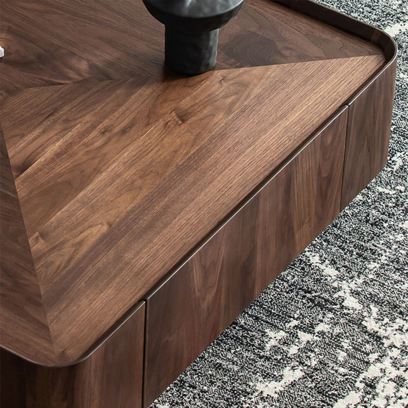 Modern minimalist square coffee table for storage, 12.2" H x 31.5" L x 31.5" W