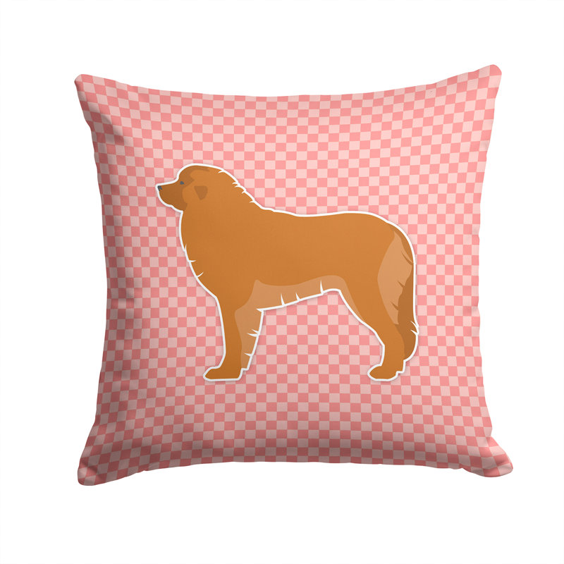 Coussin décoratif intérieur/extérieur leonberger, H 14 po x l 14 po x P 3 po, Rose