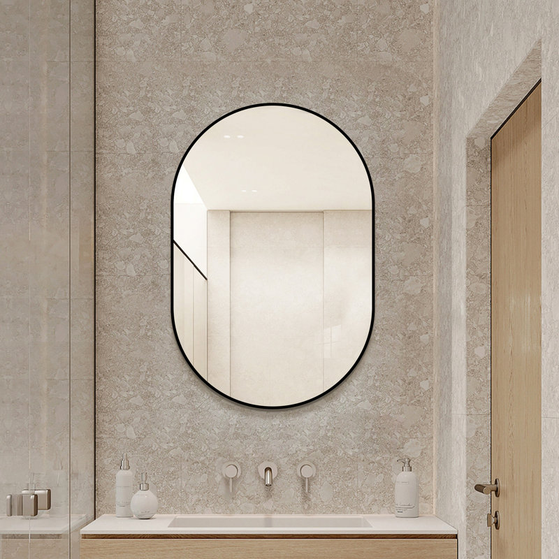 Miroir mural de salle de bain 36 po x 24 po, miroir mural encadré pour la salle de bain, suspendu vertical ou horizontal, miroir HD moderne pour la chambre à coucher, vestibule