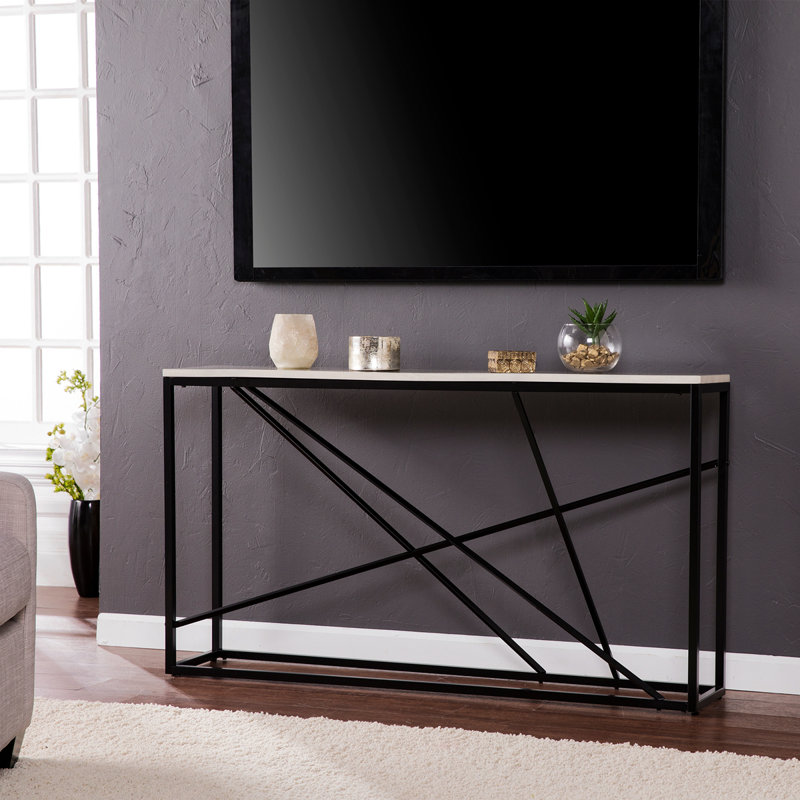 Console Arendal Skinny - noir mat avec blanc, Blanc, Noir
