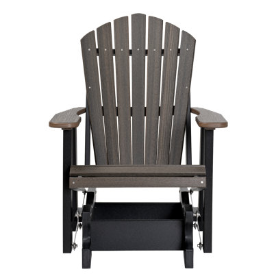 Walnut and Black Adirondack Glider Chair