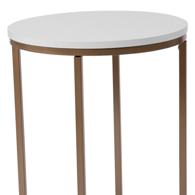 Ensemble de tables en stratifié avec structure en métal avec table basse et 2 tables de bout Norrell, Or